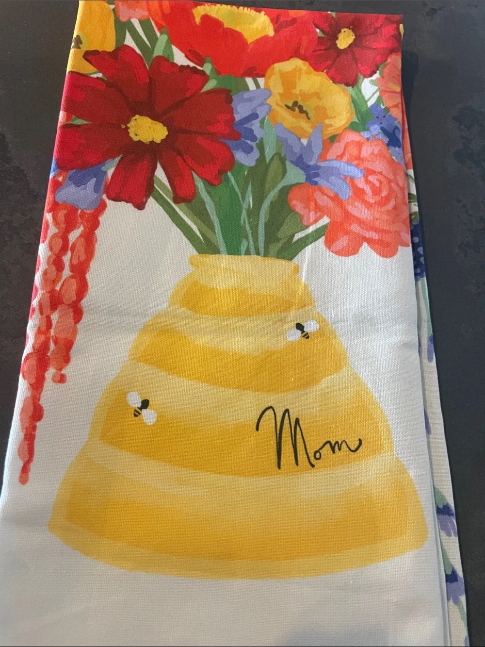NEW Anthropologie Floral Beehive Mom Dish Towel